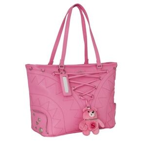 Sprayground Pink Baby bear baddie tote bag